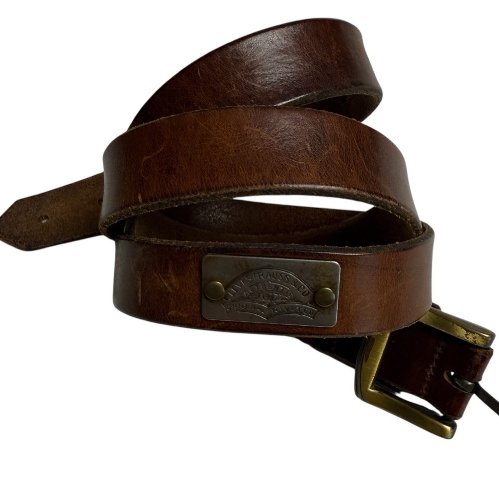 Levis Strauss Belt Mens Size 40 Brown Shotgun Full Grain Leather 1.5 Inch Wide